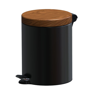 Pedálový odpadkový kôš s dreveným vekom 5 l, 28x21 cm, čierny/zlatý dub | ALDA, Freedom Fresh