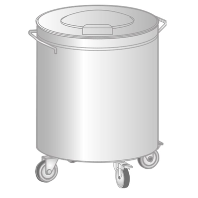 Pojazdný odpadkový koš z nerezovej ocele 75 l, 450x605 mm | DORA METAL, DM-3415