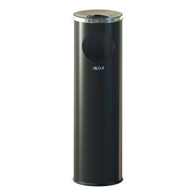 Popolnicový odpadkový koš 15 l, 69x20 cm, čierny/nerezová oceľ/leštená | ALDA, Cigarette Pillar