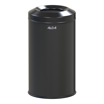 Protipožiarny odpadkový kôš so žiaruvzdorným vekom 20 l, 43x24 cm, čierny | ALDA, Fireguard