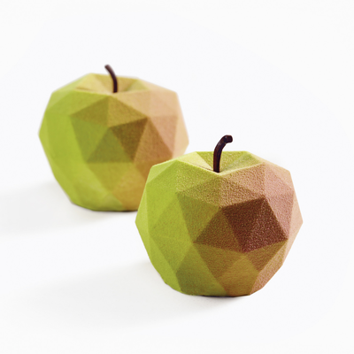 Silikónová forma na dezerty a monoporce, jablko, 4x 150 ml, 100x380x60 mm | DINARA KASKO, Apple