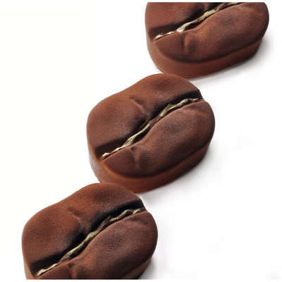 Silikónová forma na dezerty a monoporce, kávové zrno, 4x 150 ml, 100x380x60 mm | DINARA KASKO, Coffee Mini