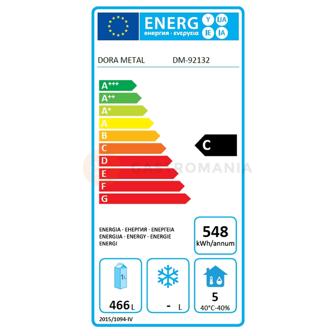 Chladiaca skriňa z nerezovej ocele s presklenými dverami 520 l, 714x869x2070 mm | DORA METAL, DM-92132 Premium