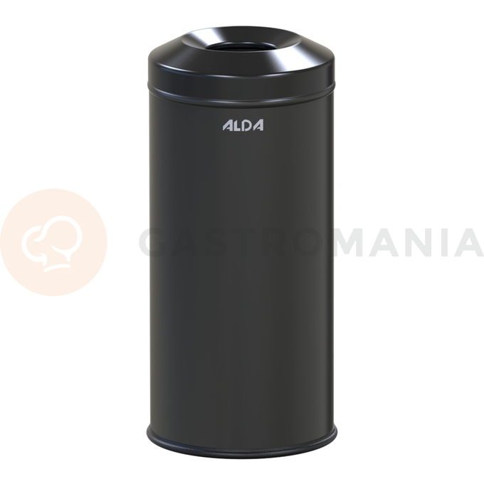 Protipožiarny odpadkový kôš so žiaruvzdorným vekom 12 l, 43x20 cm, čierny | ALDA, Fireguard