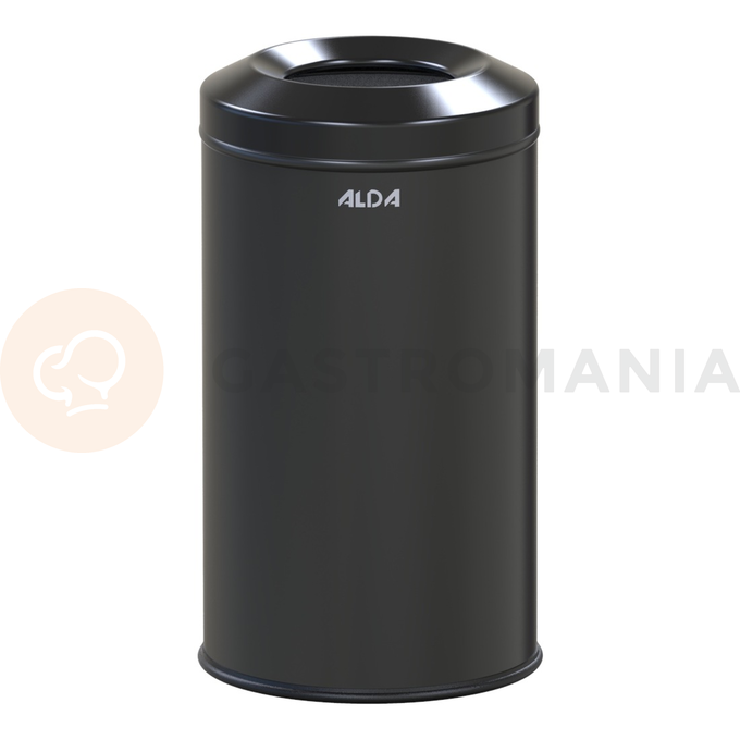 Protipožiarny odpadkový kôš so žiaruvzdorným vekom 20 l, 43x24 cm, čierny | ALDA, Fireguard