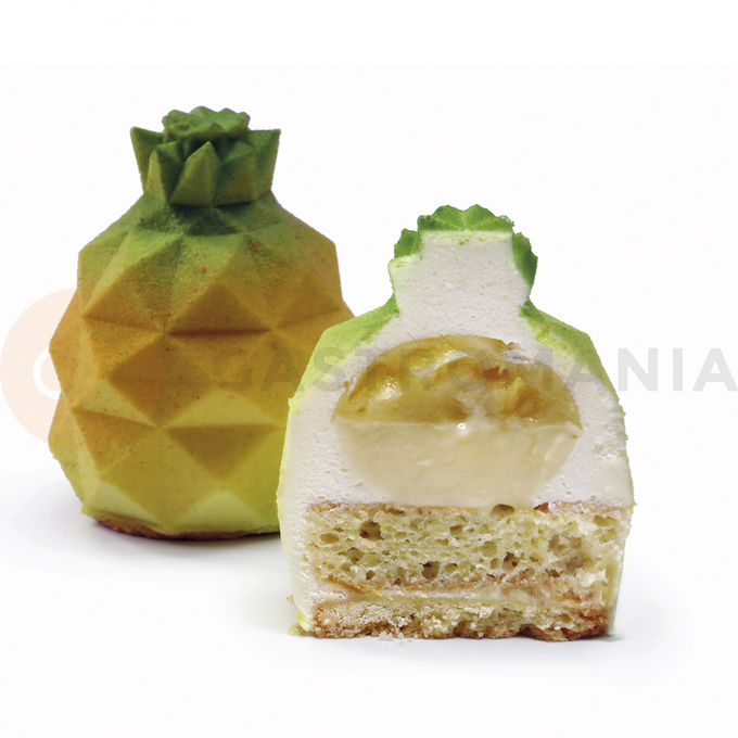 Silikónová forma na dezerty a monoporce, ananás, 4x 150 ml, 100x380x60 mm | DINARA KASKO, Pineapple