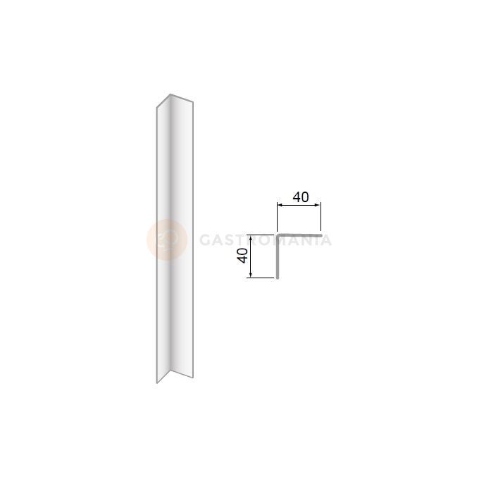 Vnútorný roh z nerezovej ocele 1200 mm | DORA METAL, DM-3509.6