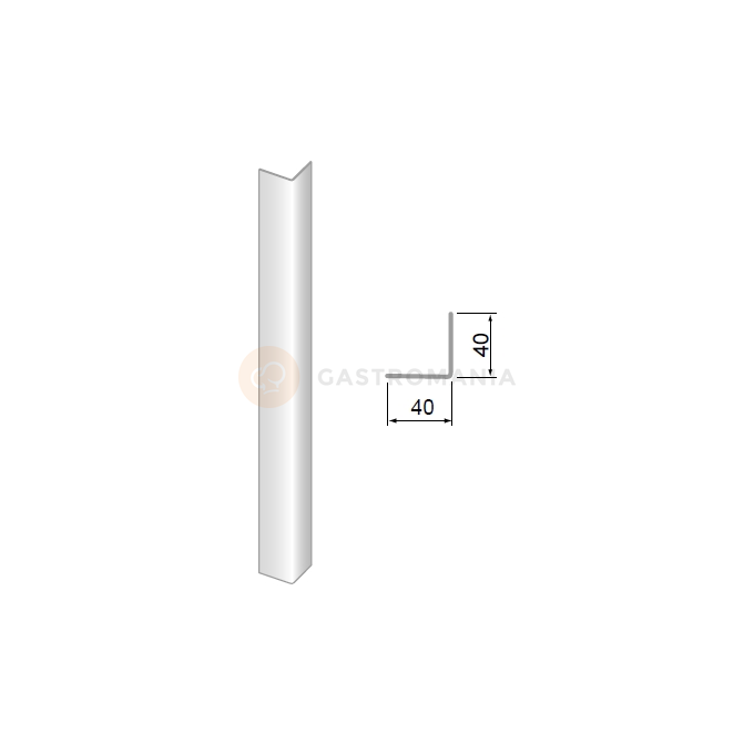 Vonkajší roh z nerezovej ocele 1400 mm | DORA METAL, DM-3509.5