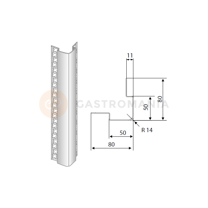 Vonkajší roh z nerezovej ocele 2000 mm | DORA METAL, DM-3509.1