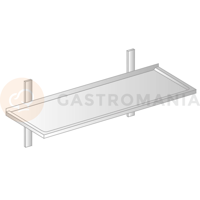 Závesná polica z nerezovej ocele s prehĺbeným povrchom 1100x400x250 mm | DORA METAL, DM-3502