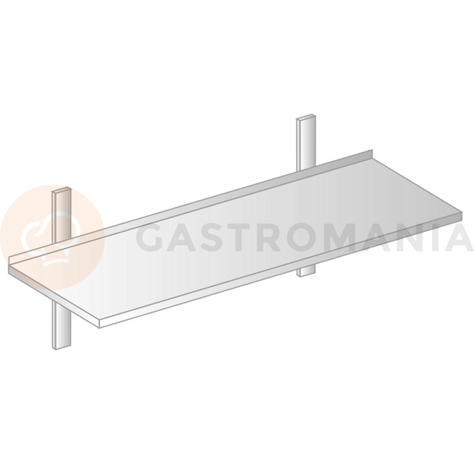 Závesná polica z nerezovej ocele s rovným povrchom 1300x300x250 mm | DORA METAL, DM-3501