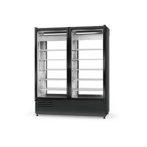 Chladiaca skriňa dvojstranne presklená s krídlovými dverami, zámok dverí zo strany zákazníka, dolný agregát, 3 kl., 1200x720x2000 mm | RAPA, SCh - 2S 1200 ecoline