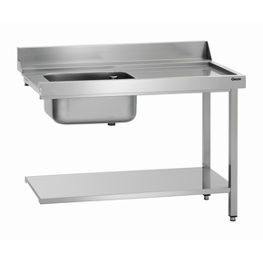 Priechodný stôl pravý do umývačiek, z nerezovej ocele s drezom 1200x720x850 mm | BARTSCHER, DS-R1B