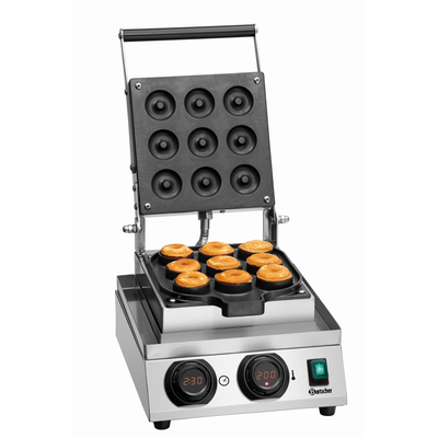 Elektrický vaflovač, hliník, vafle donut 50x20 mm, 300x360x250 mm | BARTSCHER, MDI Donut 900