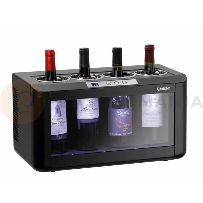 Chladnička na víno, na 4 fľaše, LED osvetlenie, 480x260x260 mm | BARTSCHER, 4FL-100