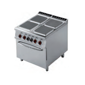 Sporák elektrický s 4 hořáky a el. troubou GN 2/1 RM 900 | RM GASTRO, CFQ4 - 98 ET