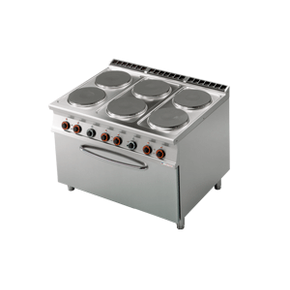 Sporák elektrický s 6 plotýnkami a el. Troubou 3x GN 1/1 RM 900 | RM GASTRO, CF6 - 912 ET