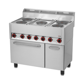 Elektrický sporák s troubou 5x2kW, 400V | RED FOX, KSPT-99/5ET