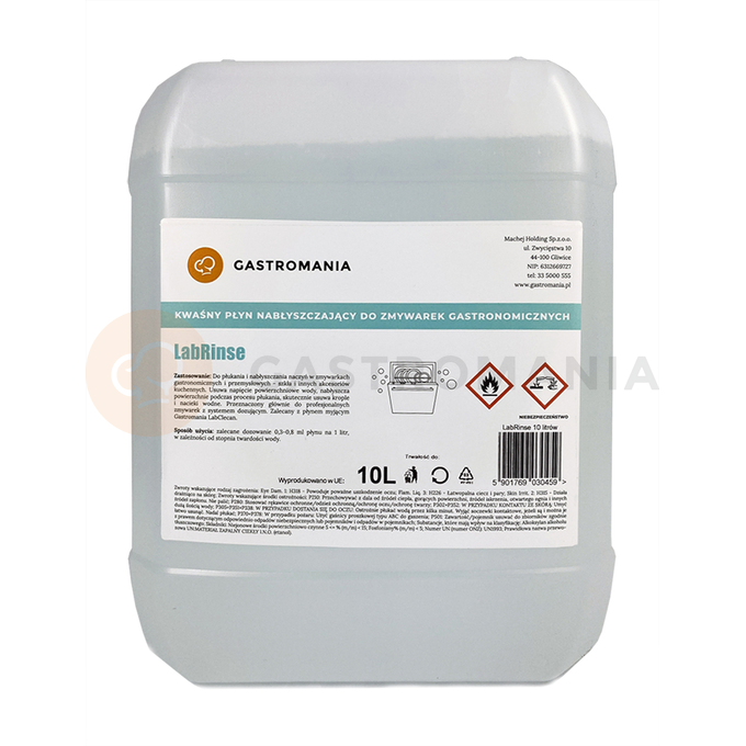 Kwaśny płyn nabłyszczający do zmywarek gastronomicznych 10 l | GASTROMANIA, LabRinse