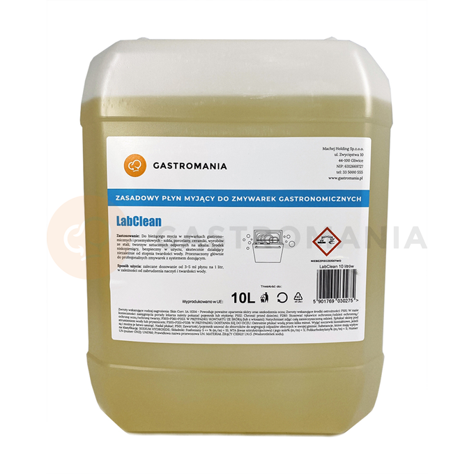 Zasadowy płyn myjący do zmywarek gastronomicznych 10 l | GASTROMANIA, LabClean