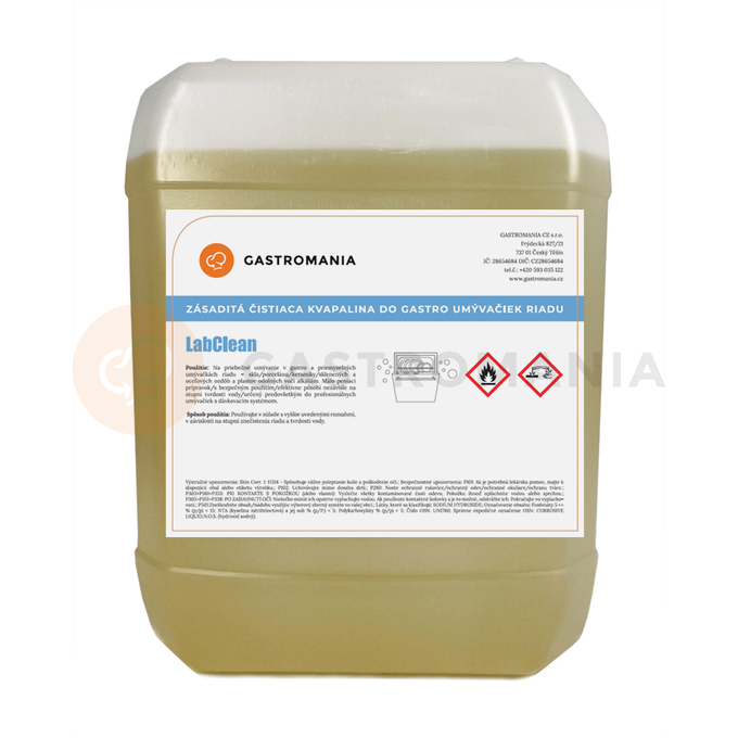 Zasadowy płyn myjący do zmywarek gastronomicznych 10 l | GASTROMANIA, LabClean