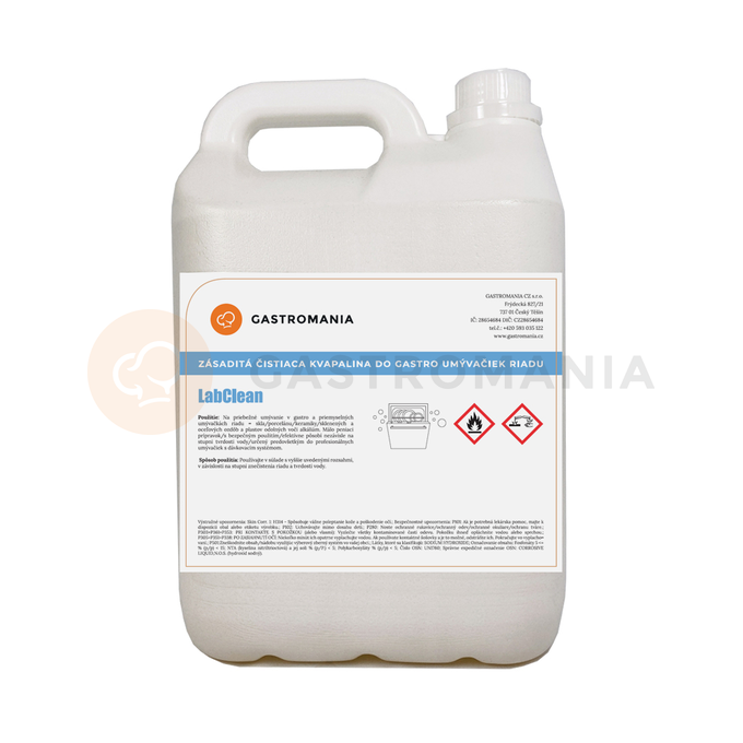 Zasadowy płyn myjący do zmywarek gastronomicznych 5 l | GASTROMANIA, LabClean