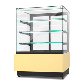 Witryna cukiernicza chłodnicza, frontowa szyba uchylna, podświetlany cokół, 1300x690x1300 mm | RESTO QUALITY, Dolce Visione Premium 1300