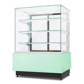 Witryna cukiernicza chłodnicza, frontowa szyba uchylna, wnętrze ze stali nierdzewnej, 1300x690x1300 mm | RESTO QUALITY, Dolce Visione Premium 1300
