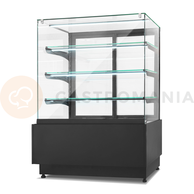 Witryna cukiernicza chłodnicza, frontowa szyba uchylna, podświetlany cokół, 900x690x1300 mm | RESTO QUALITY, Dolce Visione Premium 900