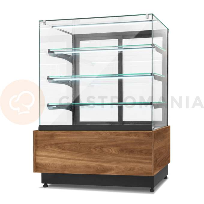 Witryna cukiernicza chłodnicza, frontowa szyba uchylna, podświetlany cokół, 900x690x1300 mm | RESTO QUALITY, Dolce Visione Premium 900