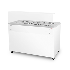 Dystrybutor do lodów, witryna do lodów, konserwator, retro, 8 tub, okrągłe kuwety, 1283x670x895 mm, biały | RESTO QUALITY, GELATO POZETTI 8