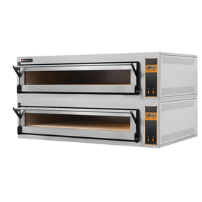 Piec do pizzy elektryczny, sterowanie elektroniczne, piekarniczy modułowy szamotowy, szeroki, 6+6x 40 cm, 4+4x 600x400 mm, 1540x985x750 mm | RESTO QUALITY, BAKE D66/L