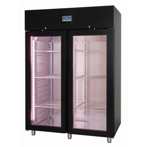 Szafa do sezonowania mięsa podwójna, czarna 100/230 kg, 1460x850x2115 mm | ZERNIKE, Klima Meat System KMS1500PVB