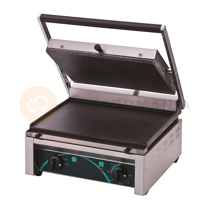 Grill elektryczny kontaktowy panini, 2 płyty gładkie, 410x410x205 mm | RESTO QUALITY, RN101-C