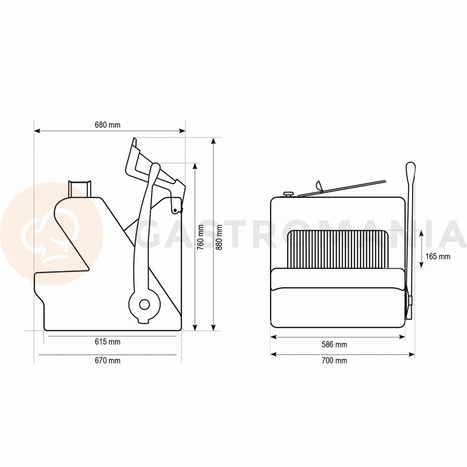 Krajalnica nastawna do pieczywa 200 szt./h, 700x670x760 mm | RESTO QUALITY, Primo