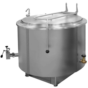 Kocioł warzelny parowy z grzaniem pośrednim, opcja mieszadła, 400 l, maks. zużycie pary 170 kg/h, 1290x1240x1070 mm | RESTO QUALITY, RQK-401NR