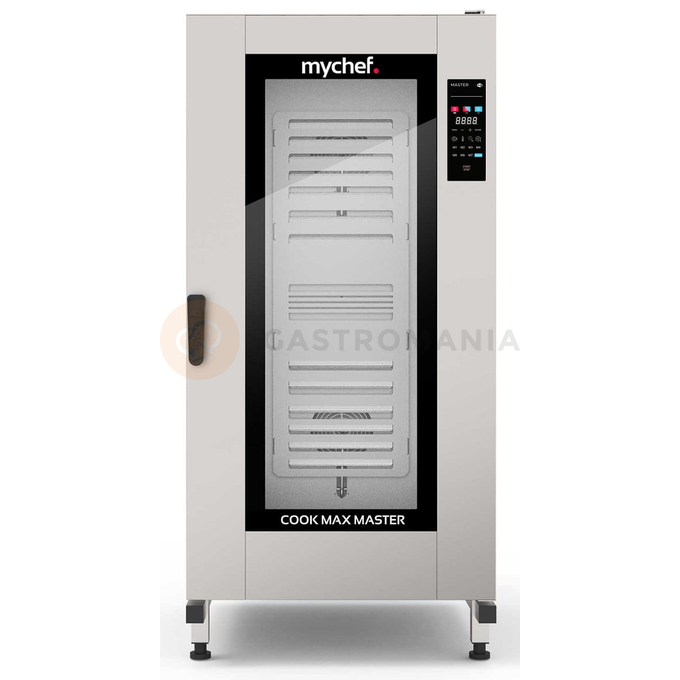 Piec konwekcyjno-parowy gazowy, z wózkiem, automatyczny system myjący, 20x GN1/1, 40 kW, 230 V | MYCHEF, Cook Max Master 201G