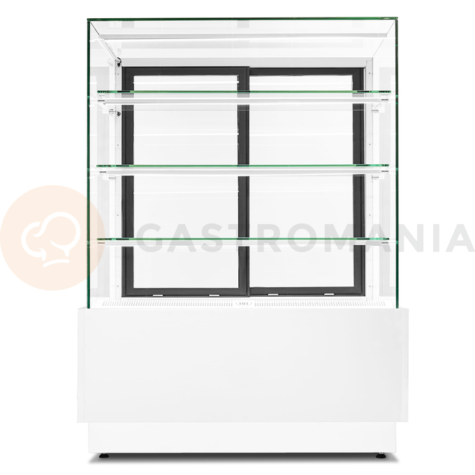 Witryna cukiernicza chłodnicza, białe wnętrze, 900x690x1300 mm | RESTO QUALITY, Dolce Visione Basic 900 W1 Bianco