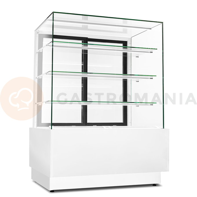 Witryna cukiernicza chłodnicza, białe wnętrze, 900x690x1300 mm | RESTO QUALITY, Dolce Visione Basic 900 W1 Bianco