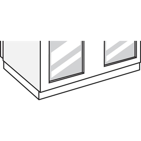 Sokel z nerezovej ocele - kompletný zo 4 strán na skrine 2-dverové 1500 L VIP PANORAMA | MEATICO, PA1830