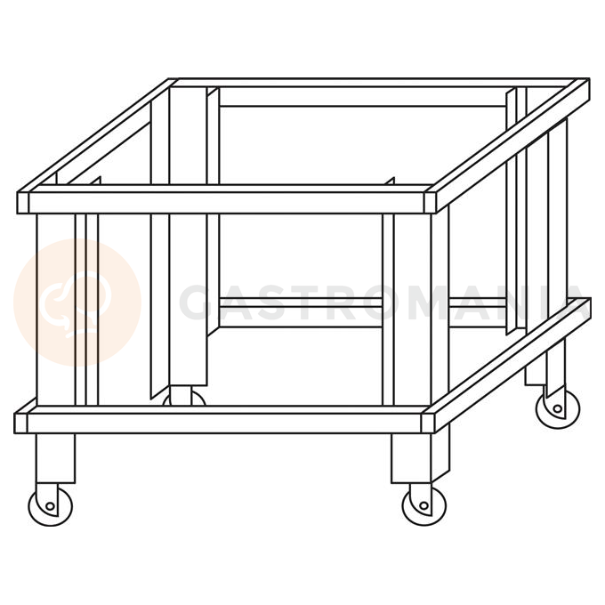 Podstavec na kolieskach k peci S125 H=950 mm | MORETTI FORNI, MFS125S95