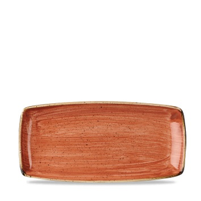 Obdĺžnikový servírovací tanier, ručne zdobený 29,5 x 15 cm | CHURCHILL, Stonecast Spiced Orange