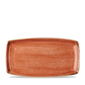 Obdĺžnikový servírovací tanier, ručne zdobený 35 x 18,5 cm | CHURCHILL, Stonecast Spiced Orange