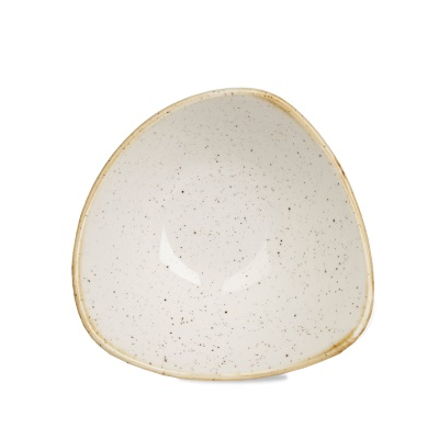 Biela miska v tvare trojuholníka, ručne zdobená 370 ml | CHURCHILL, Stonecast Barley White