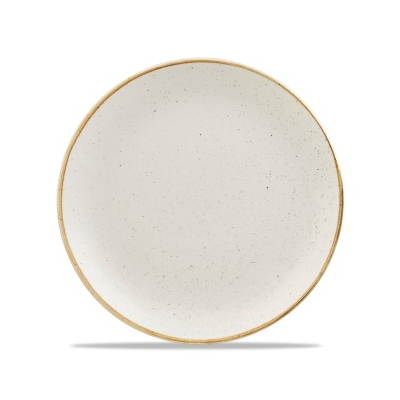 Biely plytký tanier, ručne zdobený 26 cm | CHURCHILL, Stonecast Barley White
