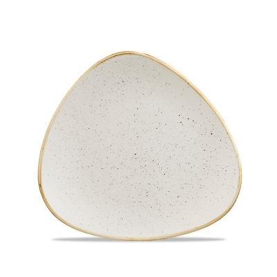 Biely tanier v tvare trojuholníka, ručne zdobený 22,9 cm | CHURCHILL, Stonecast Barley White