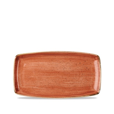 Obdĺžnikový servírovací tanier, ručne zdobený 35 x 18,5 cm | CHURCHILL, Stonecast Spiced Orange