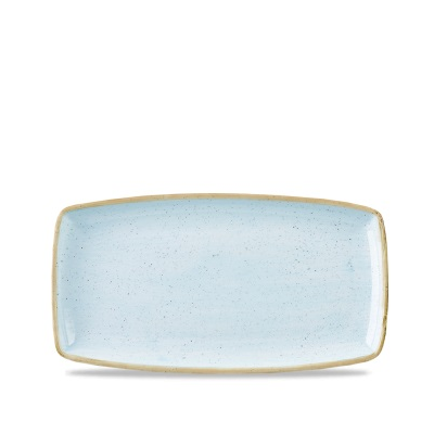 Porcelánový obdĺžnikový servírovací tanier, ručne zdobený 35 cm x 18,5 cm | CHURCHILL, Stonecast Duck Egg Blue