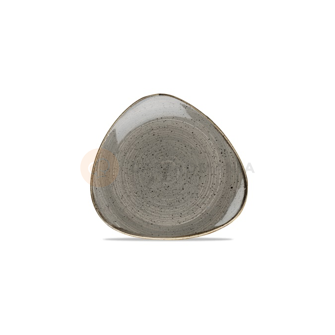 Tanier v tvare trojuholníka, sivý, ručne zdobený 26,5 cm | CHURCHILL, Stonecast Peppercorn Grey