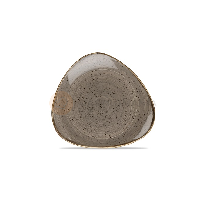 Tanier v tvare trojuholníka, sivý, ručne zdobený 31 cm | CHURCHILL, Stonecast Peppercorn Grey